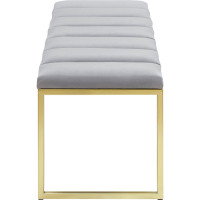 Банкетка GreenWeen ALBA, золотая, верх Light Blue, Bulon 1100x400x450 GW-ALBA-LB-110G-BL
