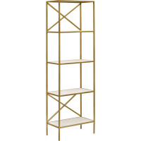 Стеллаж GreenWeen KARIN золотой/керамика слоновая кость, 550x300x1750 GW-KARIN-G-KI