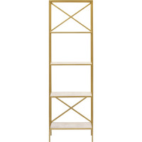 Стеллаж GreenWeen KARIN золотой/керамика слоновая кость, 550x300x1750 GW-KARIN-G-KI
