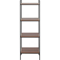 Стеллаж GreenWeen ALTO черный, ЛДСП Орех 450x300x1450 GW-ALTO-450B-LD