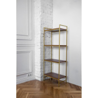 Стеллаж GreenWeen ALTO золотой, ЛДСП Робиния, 550x300x1450 GW-ALTO-550G-LD-R