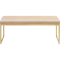 Банкетка GreenWeen ALBA золотая/экокожа Light Beige GW-ALBA-LEA-110G-LB