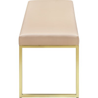 Банкетка GreenWeen ALBA золотая/экокожа Light Beige GW-ALBA-LEA-110G-LB