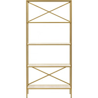 Стеллаж GreenWeen KARIN-800 золотой, керамика слоновая кость, 1750x800x300 GW-KARIN-800-G-KI