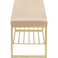 Банкетка GreenWeen RUBY MINI золотой/экокожа Light Beige GW-RUBYMINI-LEA-850G-LB