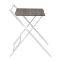 Складной компьютерный стол GreenWeen 600 мм, белый/дуб графит GW-PCT600W-L-G