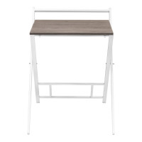 Складной компьютерный стол GreenWeen 600 мм, белый/дуб графит GW-PCT600W-L-G