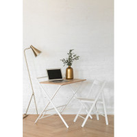 Складной компьютерный стол GreenWeen 800 мм, белый/дуб бардолино GW-PCT800W