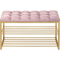 Обувница GreenWeen GARDA, золотой/Dusty Pink/каретная стяжка GW-GARDA-DP-850G-K