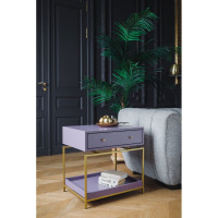Прикроватная тумба GreenWeen KARIN, золотой/Dusty Purple GW-NS-KARIN-G-MDF-DP