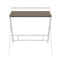 Складной компьютерный стол GreenWeen 800 мм, белый/дуб графит GW-PCT800W-L-G