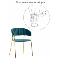 Стул BRADEX Turin бирюзовый FR 0160