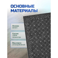 Влаговпитывающий коврик In'Loran ХОЛЛ с тиснением 45x75 см серый 130-584