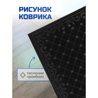 Влаговпитывающий коврик In'Loran ХОЛЛ с тиснением 40x60 см черный 130-466