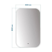 Зеркало Teymi Solli 50x80, LED подсветка, сенсор на взмах T20202IR ЦБ-00259417