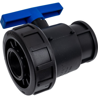 Компрессионный шаровой кран VALFEX ПНД  ВН/ВН резьба разборный 2"-1 1/2" Ду46 1210011200112
