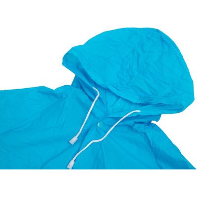 Детский дождевик с капюшоном Komfi, на 7-8 лет, голубой, ПВХ, на кнопках, 130мк, 121796