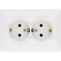 Двойная розетка TDM ELECTRIC 2П+З 16А 250В белая Ильмень SQ1823-0012