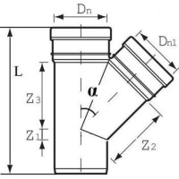 Тройник ХЕМКОР НПВХ внутренняя канализация 110 мм 45 градусов 2391023 00050