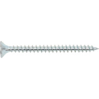 Универсальный саморез КВАДРА 6x70 белый, потайная голова, цинк, уп. 4 шт. 603070000004