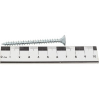 Универсальный саморез КВАДРА 6x70 белый, потайная голова, цинк, уп. 4 шт. 603070000004