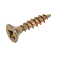 Универсальный саморез КВАДРА 4x20 желтый, потайная голова, цинк, уп. 20 шт. 404020208120