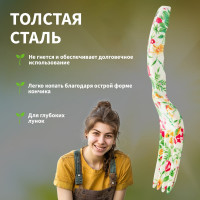 Садовые стальные грабельки с цветочным рисунком Четыре сезона 64-0012
