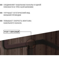 Угол Т-образный TDM ELECTRIC КМТ, бук,40x16 упаковка 4 шт SQ0411-0364