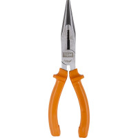 Длинногубцы (тонкогубцы/плоскогубцы) TDM ELECTRIC с пластиковыми рукоятками, углеродистая сталь, 180 мм, серия "Гранит" SQ1009-0202