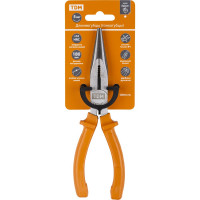 Длинногубцы (тонкогубцы/плоскогубцы) TDM ELECTRIC с пластиковыми рукоятками, углеродистая сталь, 180 мм, серия "Гранит" SQ1009-0202