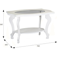 Журнальный стол Мебелик Берже 1С белый ясень 00 2480