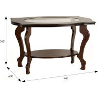 Журнальный стол Мебелик Берже 1С тёмно-коричневый 00 1498