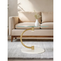 Журнальный стол Мебелик Дуэт 13Н золото, слоновая кость, прозрачный 00 7330