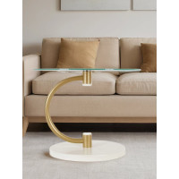 Журнальный стол Мебелик Дуэт 13Н золото, слоновая кость, прозрачный 00 7330