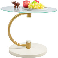 Журнальный стол Мебелик Дуэт 13Н золото, слоновая кость, прозрачный 00 7330