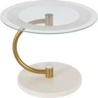 Журнальный стол Мебелик Дуэт 13Н золото, слоновая кость, прозрачный 00 7330