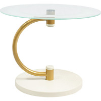 Журнальный стол Мебелик Дуэт 13Н золото, слоновая кость, прозрачный 00 7330