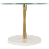 Журнальный стол Мебелик Дуэт 13Н золото, слоновая кость, прозрачный 00 7330