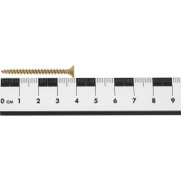 Универсальный саморез КВАДРА 3.5x40 желтый, потайная голова, цинк, кор. 100 шт. 354040020100