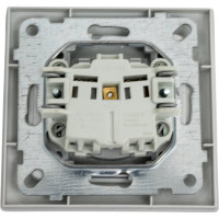 Розетка NE-AD без заземления, 16А, 250В, Aras, Серебро, 93-122-02
