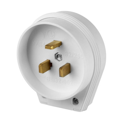 Вилка электрическая ВШ 32А 250В 2Р+РЕ белая TDM ELECTRIC SQ1812-0007