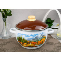 Эмалированный набор посуды СТАЛЬЭМАЛЬ 02 Альпы 3 предмета, белоснежный ПС3044