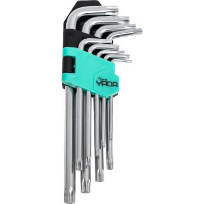 Набор Г-образных ключей Nord-Yada TORX 9 предметов T10, T15, T20, T25, T27, T30, T40, T45, T50 ТМ Nord YADA