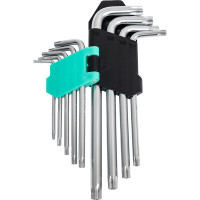Набор Г-образных ключей Nord-Yada TORX 9 предметов T10, T15, T20, T25, T27, T30, T40, T45, T50 ТМ Nord YADA