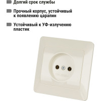 Розетка слоновая кость, 10А 250В серия "Ильмень" TDM ELECTRIC SQ1823-0109