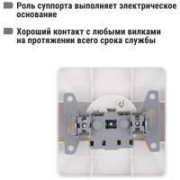 Розетка встраиваемая с защитными шторками 2-х полюсная 10А 220В белая "Ильмень" TDM ELECTRIC SQ1823-0013