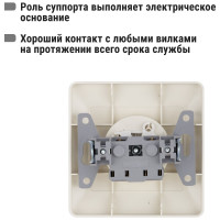 Розетка слоновая кость с защитными шторками с заземлением, 16А 250В серия "Ильмень" TDM ELECTRIC SQ1823-0114