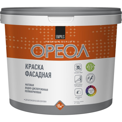 Водно-дисперсионная полиакриловая атмосферостойкая фасадная краска ОРЕОЛ 67268