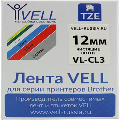 Чистящая лента для PT 1010/1280/D200/H105/E100/D600/E300/2700 Vell CL-3 Brother TZE CL3 320011