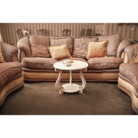 Журнальный стол Мебелик Грация М слоновая кость, золото 00 2131